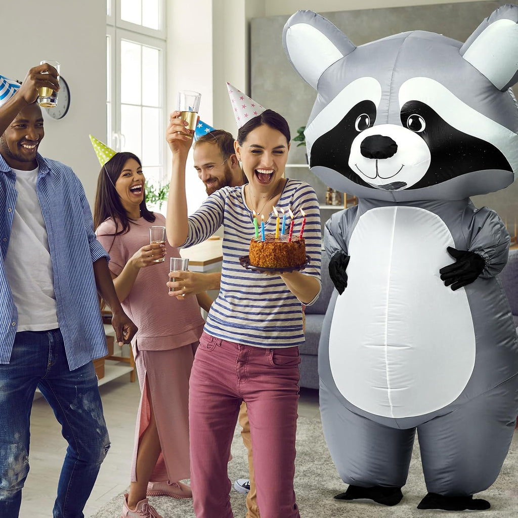 Inflatable Raccoon Costume for Adult Halloween Blow up Costumes for Men Women Funny Animals Cosplay Party