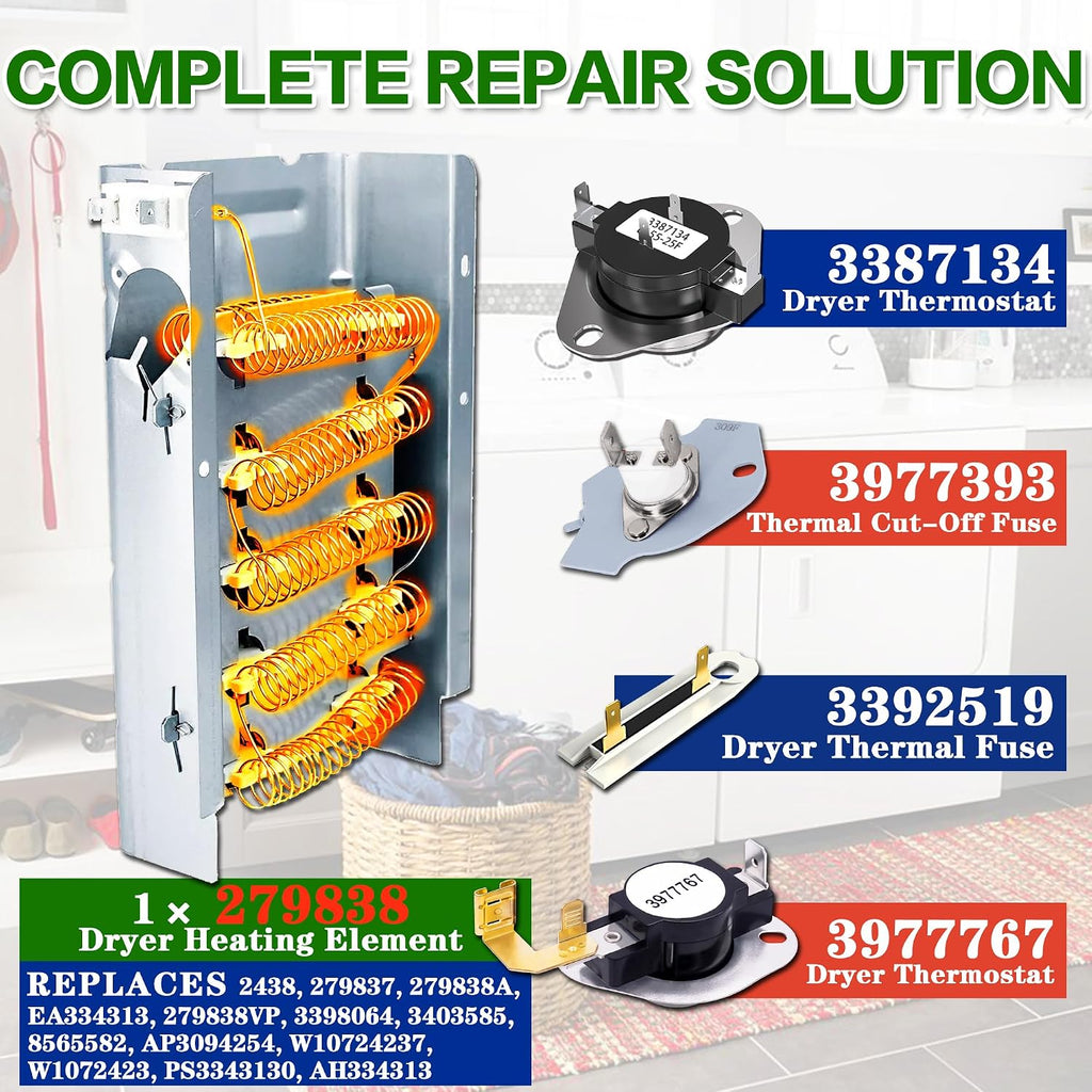 LER4634PQ1 LER5636PQ0 Dryer Heating Element Fit for Whirl-pool LEQ8858JQ1