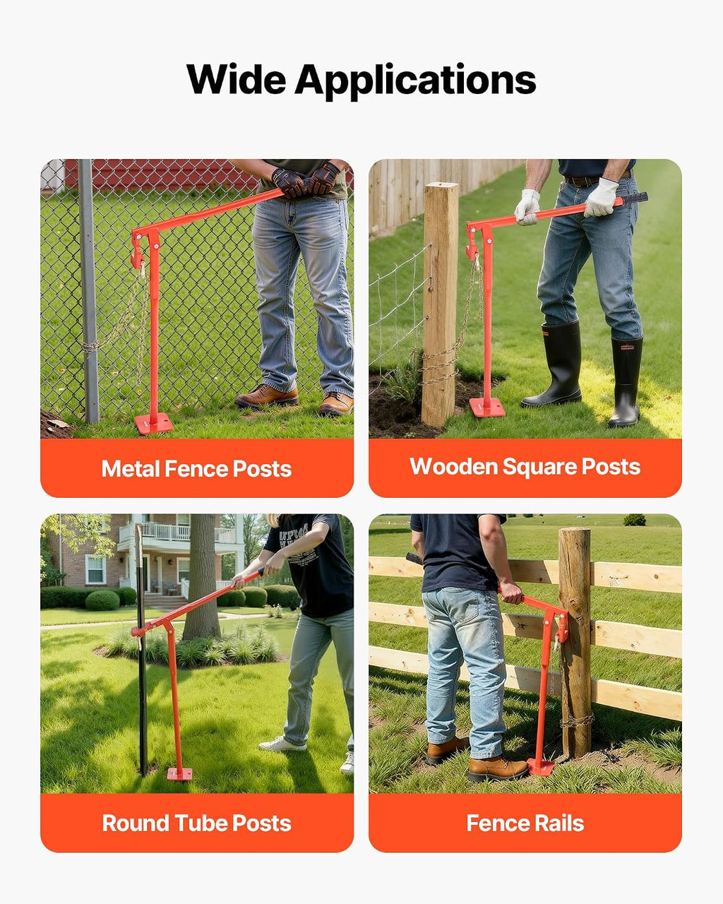 36 in T Post Puller, Heavy Duty Steel Fence Post Puller, 660lb Load Capacity, Labor-Saving T-Post Remover Tool for