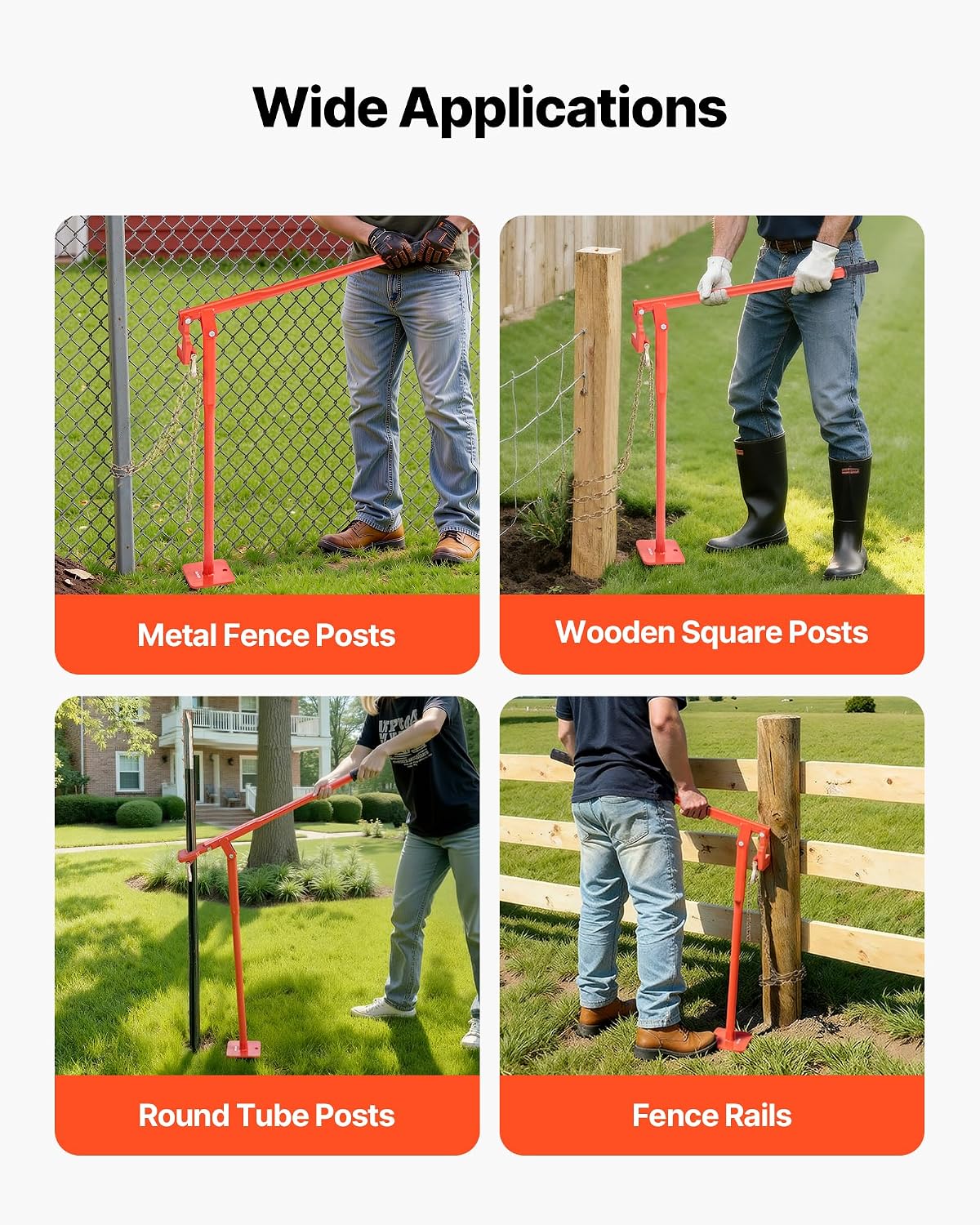 36 in T Post Puller, Heavy Duty Steel Fence Post Puller, 660lb Load Capacity, Labor-Saving T-Post Remover Tool for
