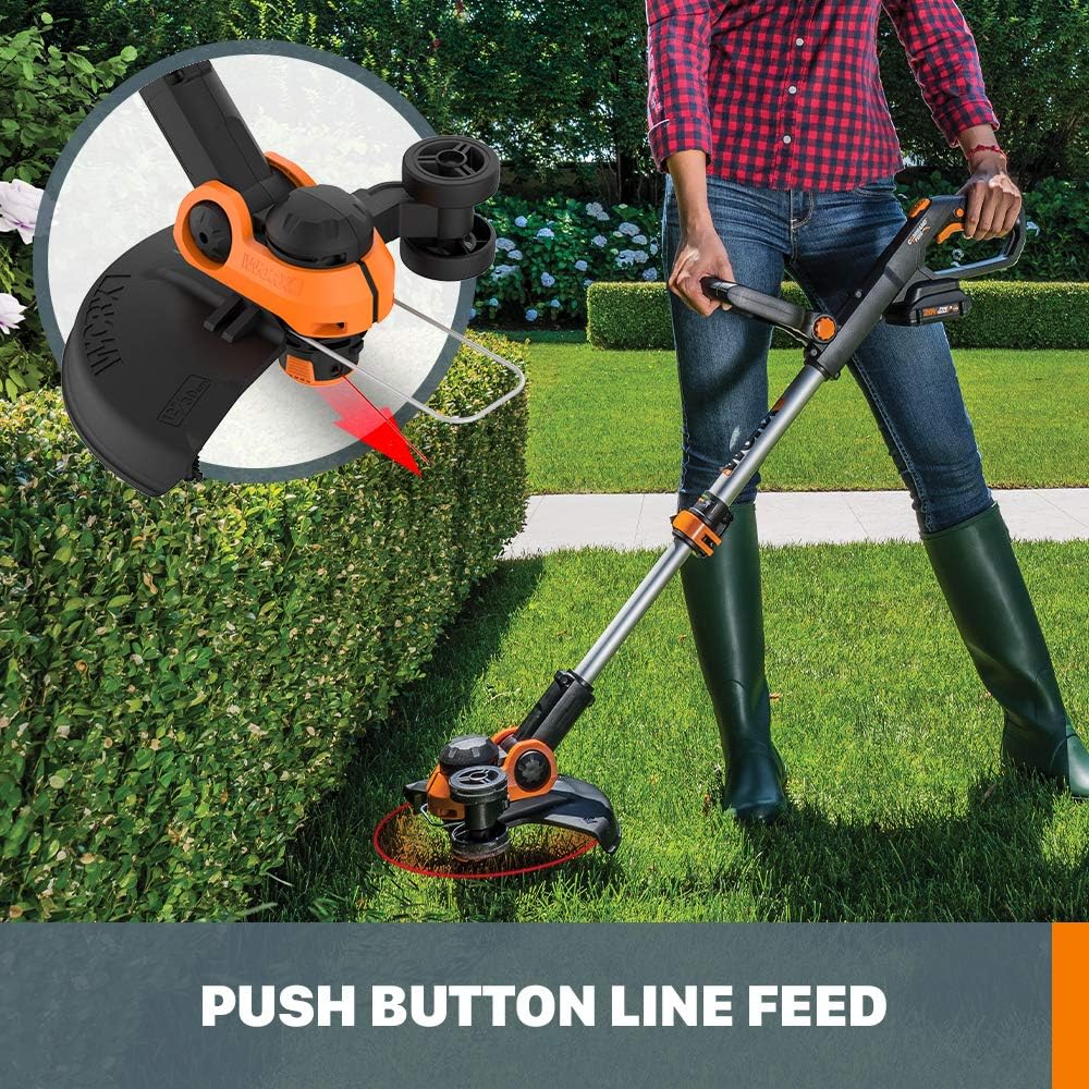 20V 12" Cordless String Trimmer & 360CFM Leaf Blower Kit, WG928 | Electric Weed Wacker with Command Feed, Blower with