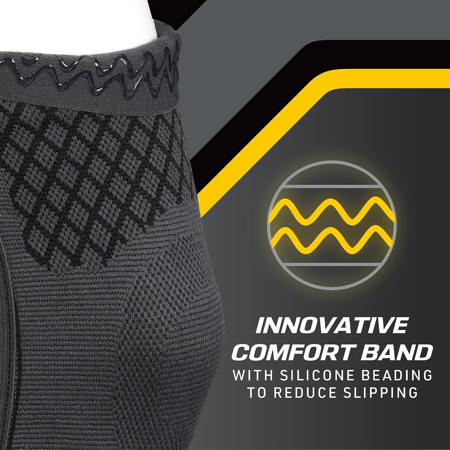 Premium Compression Knee Sleeve with Stabilizers, Removable Stabilizers, Advanced Customizable Compression Sleeve