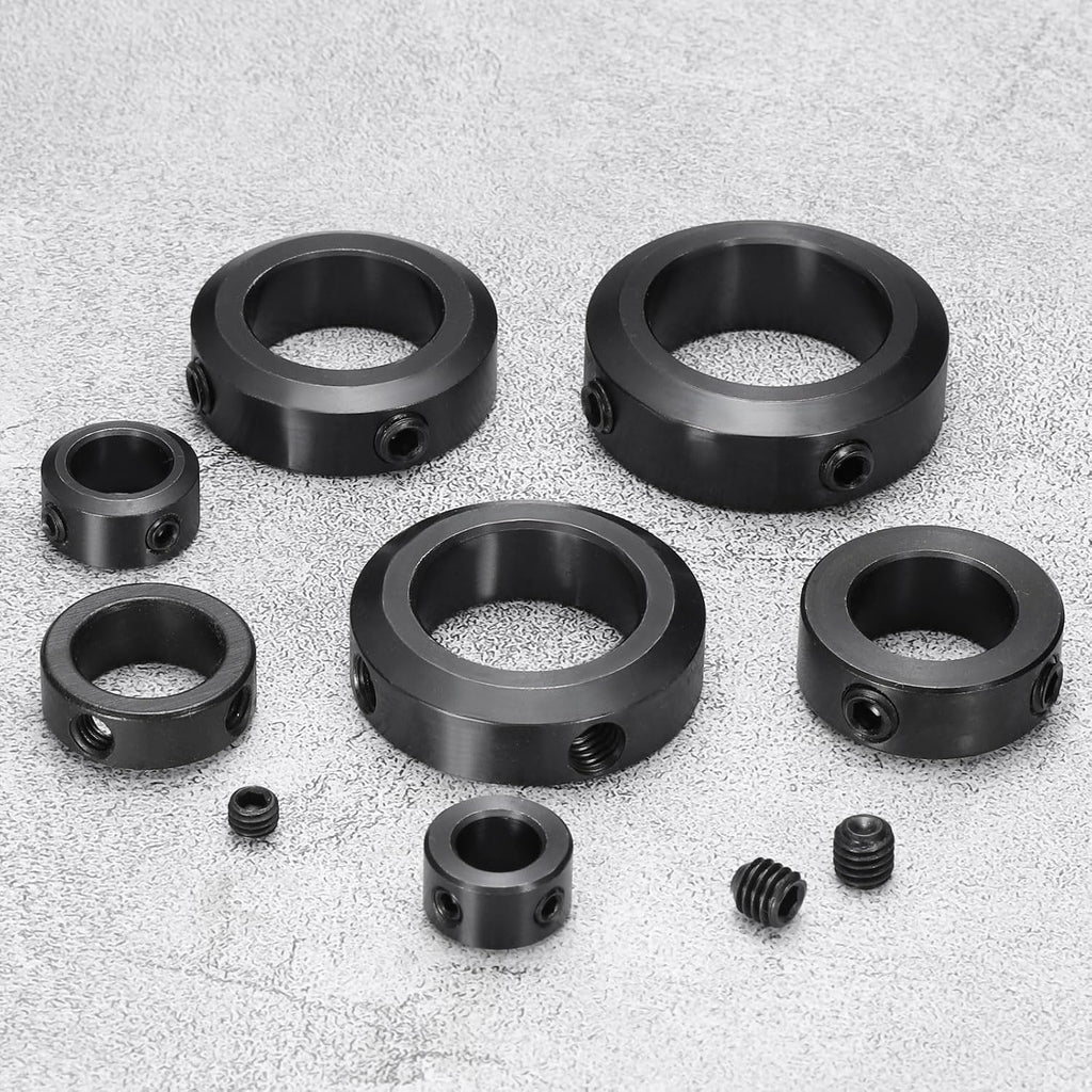 uxcell 4pcs Set-Screw Collars 10mm Bore, 1045 Steel Shaft Collars, 16mm OD, 8mm Width Axle Collar Clamp for Linear Rod Shaft Guide