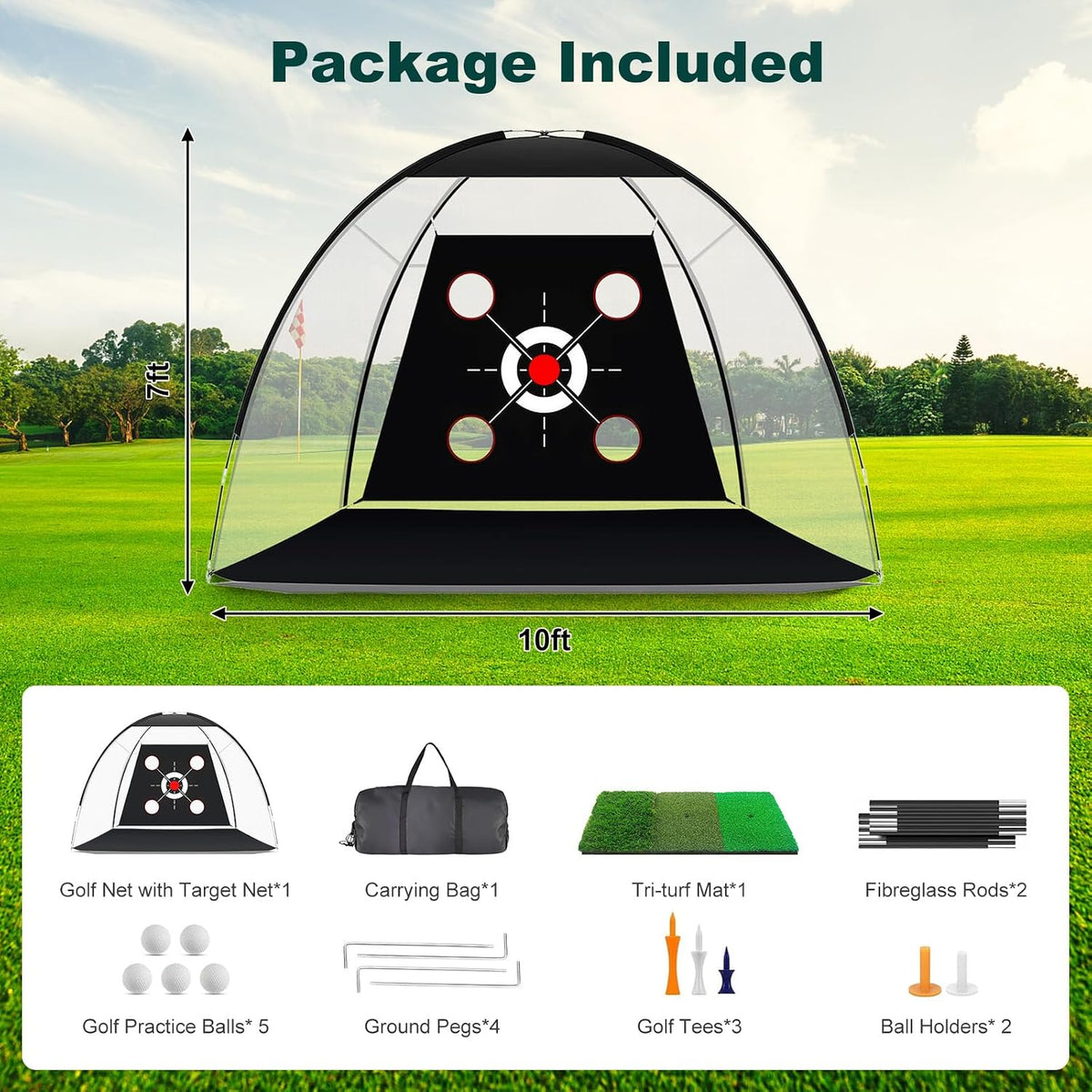 Golf Net with Practice Mat