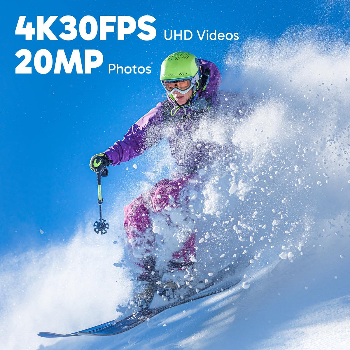 4K Action Camera - Vision 3 Underwater Waterproof Camera | 20MP Photo 4X Zoom 170° Wide Angle Remote Control WiFi