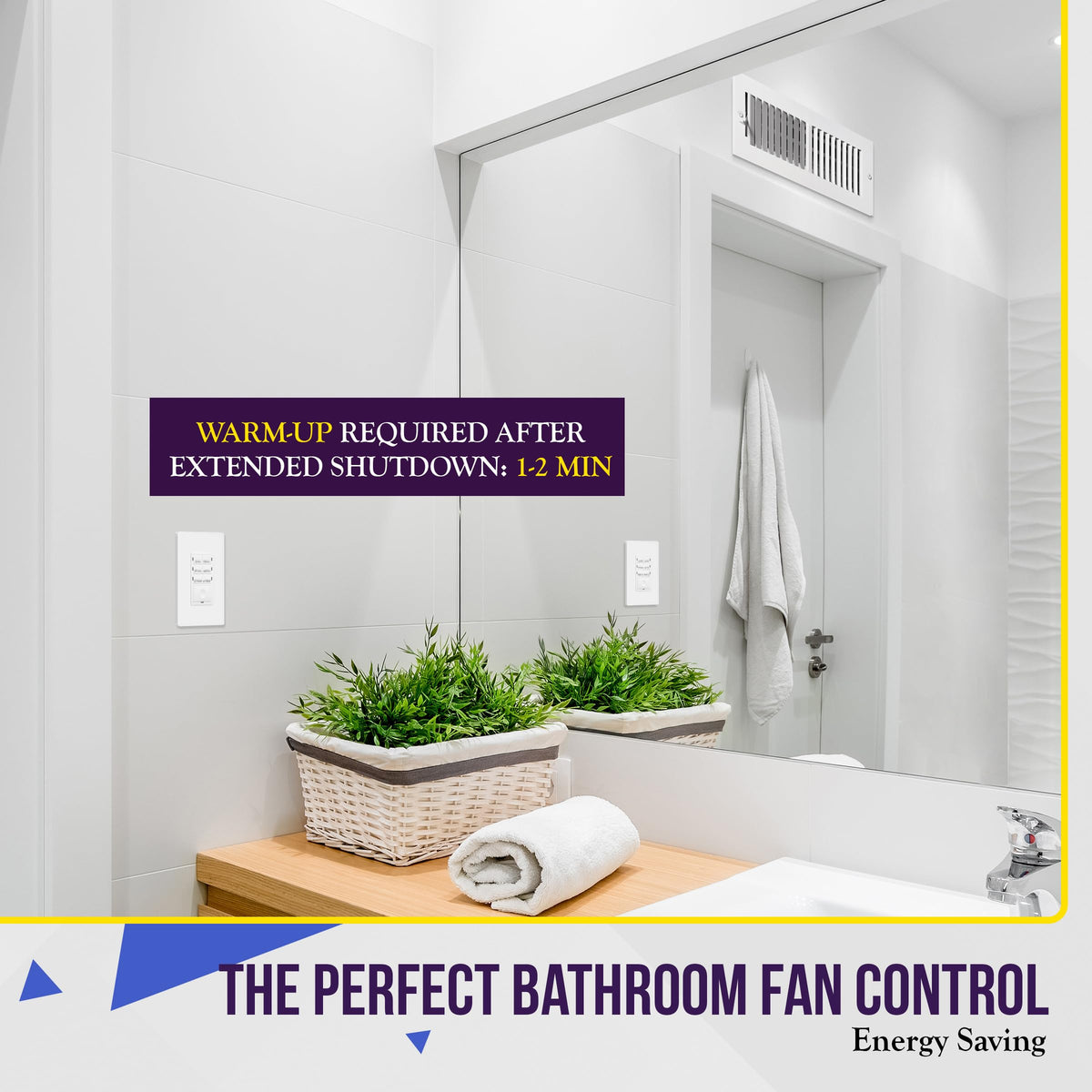 ENERLITES 4-Hour No Neutral Countdown Timer Switch for Bathroom Fans