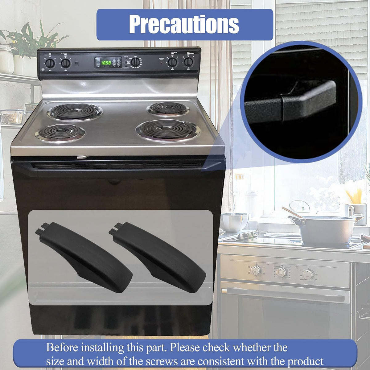 WB07X10034 2 Pack Oven Handle end caps Replacement Fits GE General