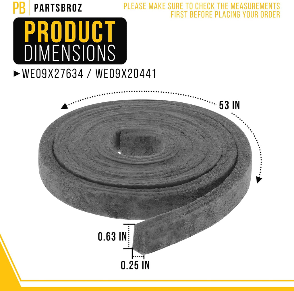 Dryer Lower Drum Felt Seal for General Electric GE GFD40ESCM1WW