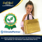 Bulk Set of 60 Reusable Large Gold Gift Bags with Handles