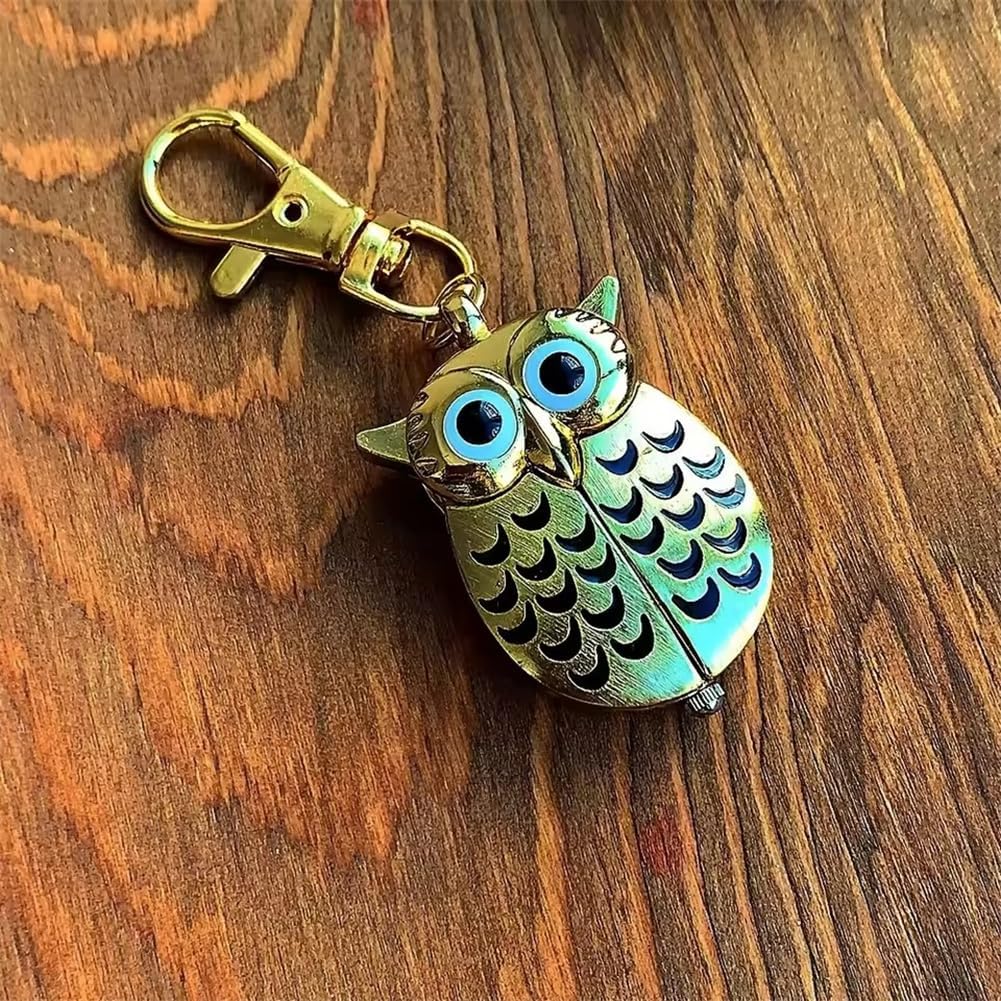 Flip Open Owl Keychain Watch Pendant Tortoise Car Heilicopter Pocket Watch with Key Ring