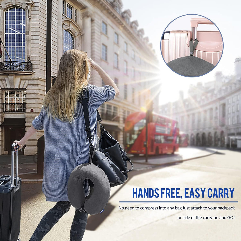 Travel Pillow Memory Foam for Airplanes - Neck Pillow for Traveling, Car, Home, Flight Pillow for Sleeping with
