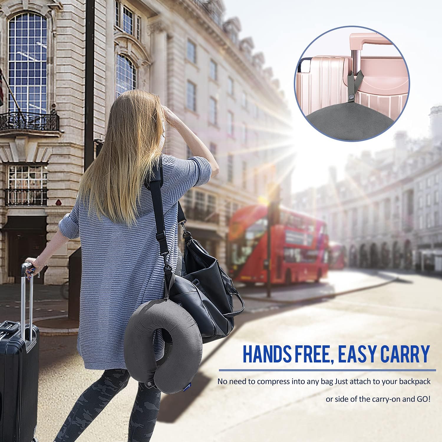 Travel Pillow Memory Foam for Airplanes - Neck Pillow for Traveling, Car, Home, Flight Pillow for Sleeping with