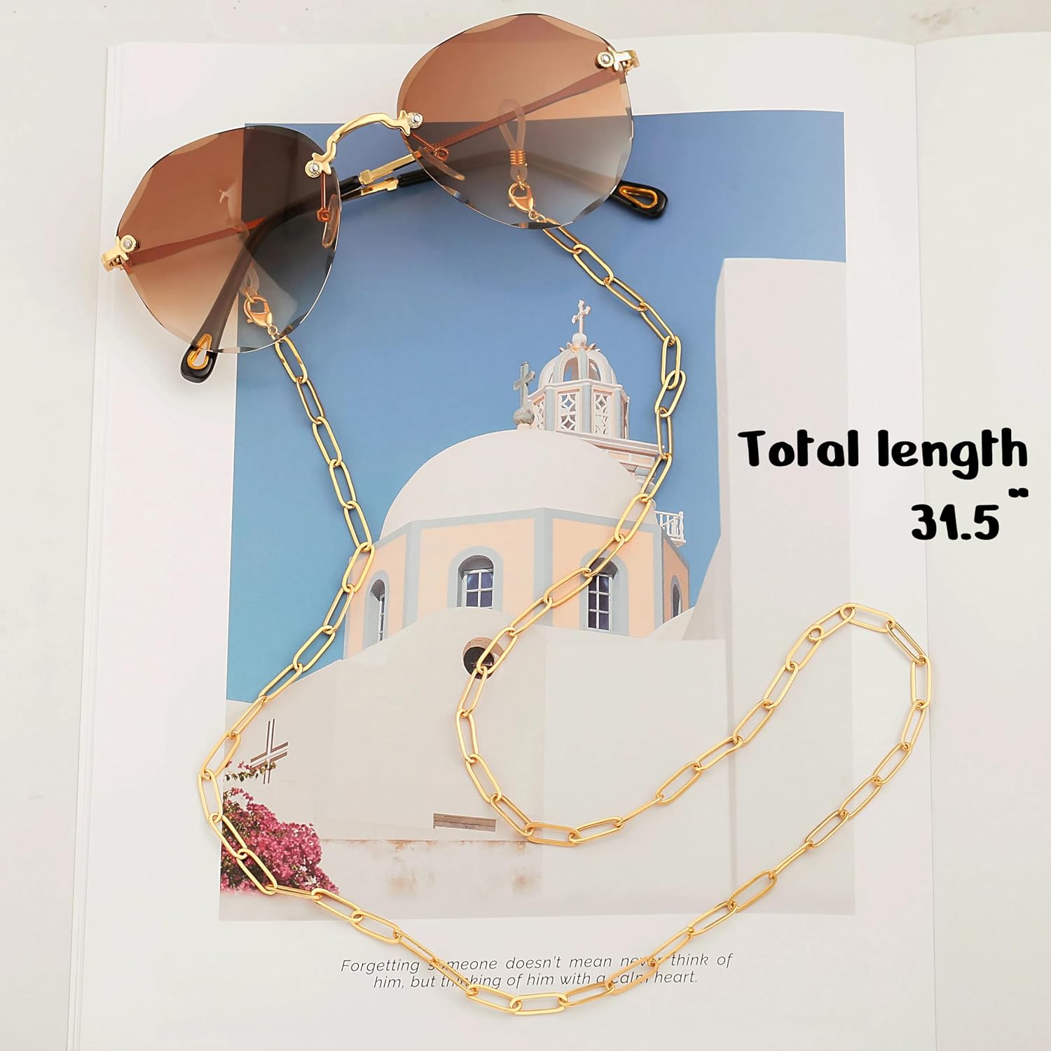 18K Gold Plated Eyeglass Chain Sunglasses Strap Holder Reading Glasses Retainer