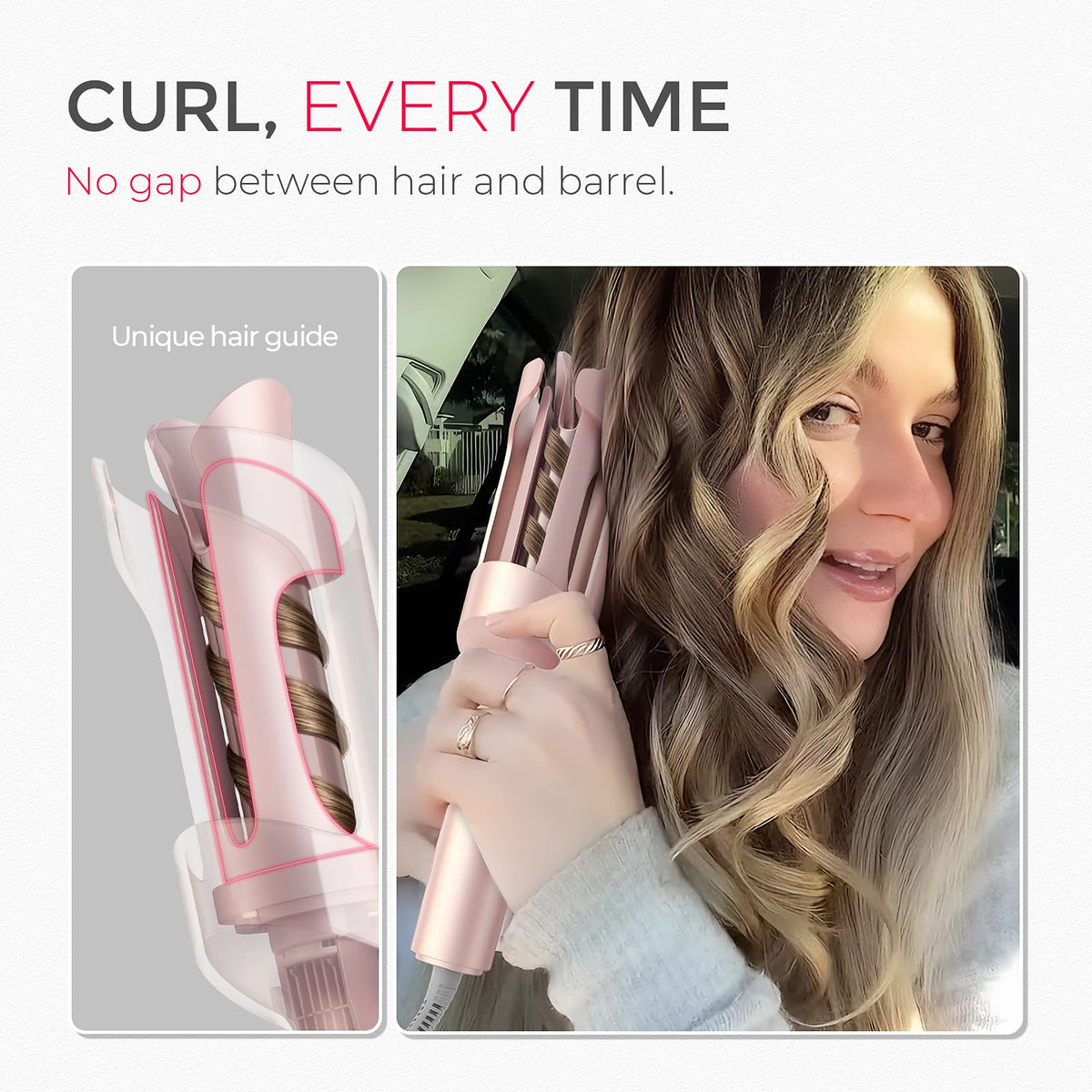 Automatic Rotating Curling Iron, TYMO CURLPRO Beach Waves Hair Curler