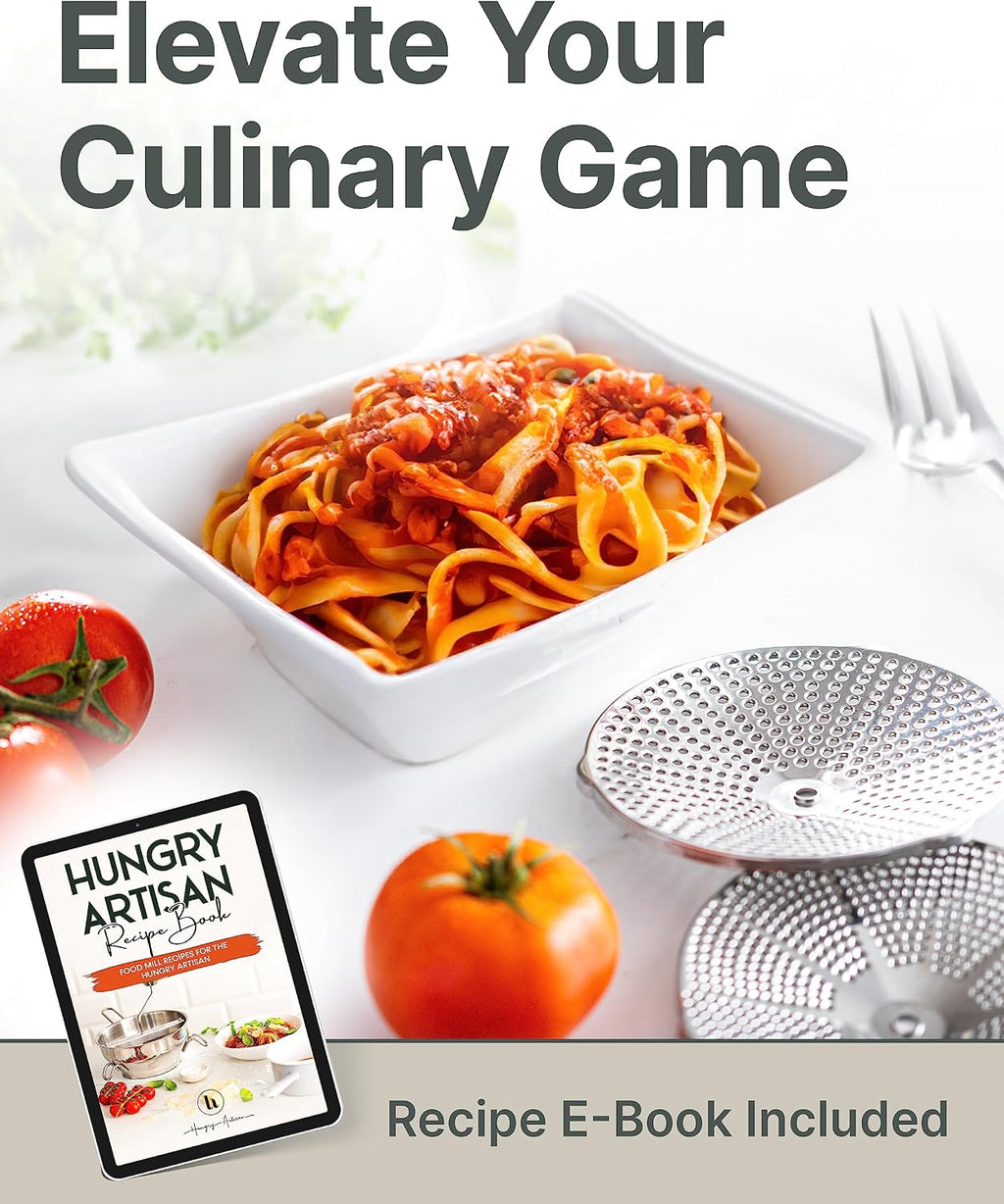 Hungry Artisan Stainless Steel Food Mill for Tomato Sauce & Canning