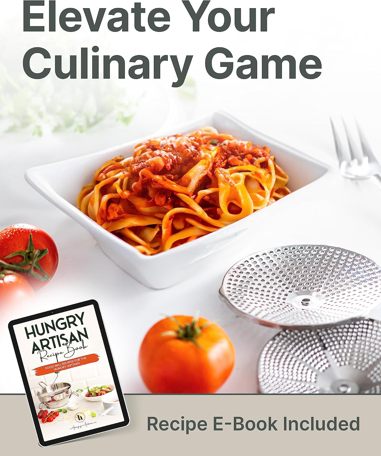 Hungry Artisan Stainless Steel Food Mill for Tomato Sauce & Canning