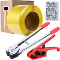 Heavy Duty Banding Strapping Kit with Tensioner Tool, 1/2"x 3500FT Polypropylene Plastic Packaging Strapping, 300