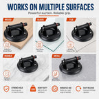 IMT 8" Glass Suction Cups for Granite & Glass Lifting, Vacuum Suction Glass Lifter with Handle, 240lbs Load Capacity W/Free Case