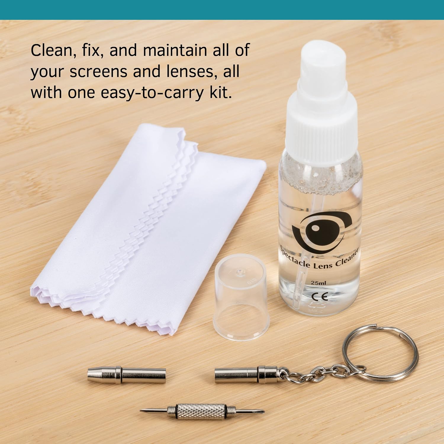 Eyeglass Cleaner | 25ml Lens Cleaner Spray with Wipes