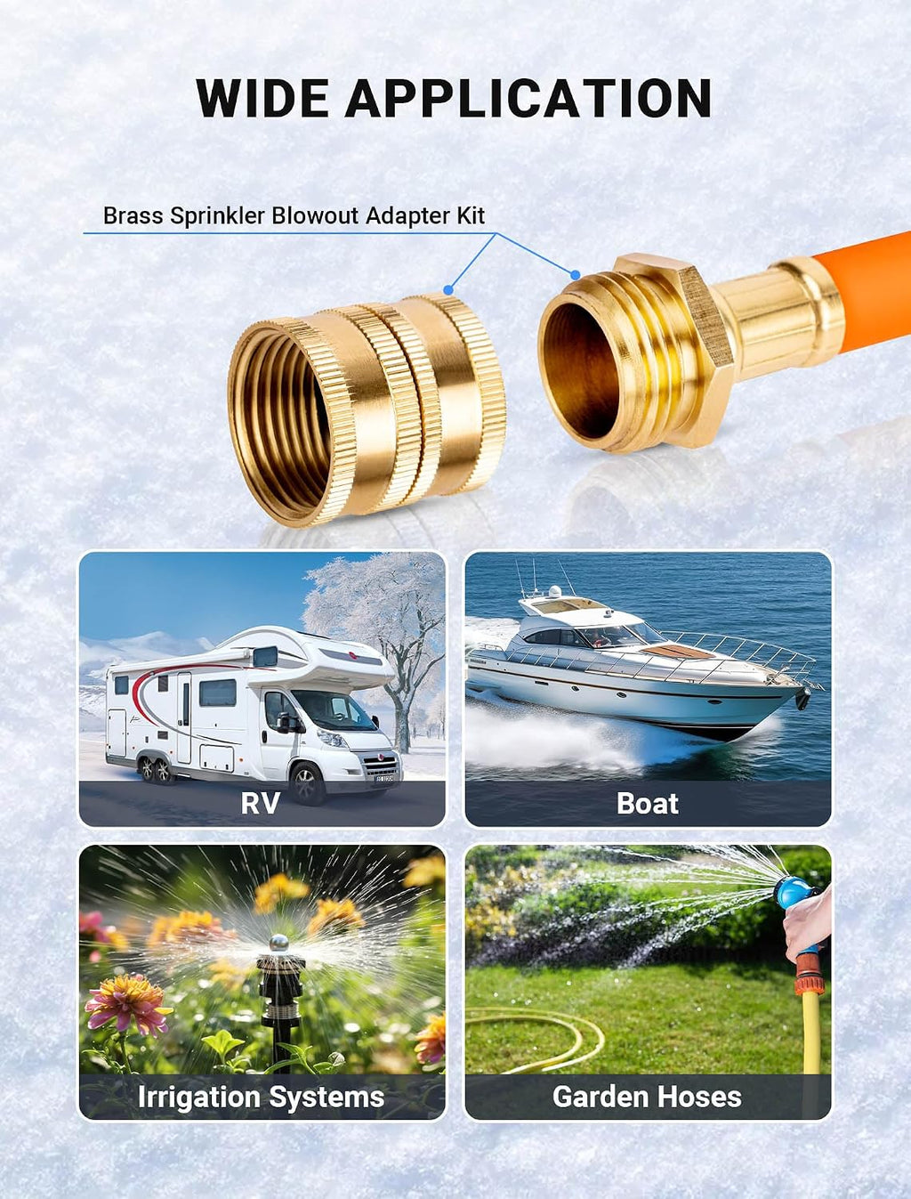 EVOULTES Brass RV Winterizing Kit with Pressure Gauge & Hose