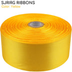 1-1/2 Inch Yellow Satin Ribbon 50 Yards Single Face Polyester