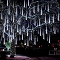 Outdoor Christmas Lights, Meteor Shower Falling Rain String Light | UL Certified Straight Plug 12inch 8 Tubes 192