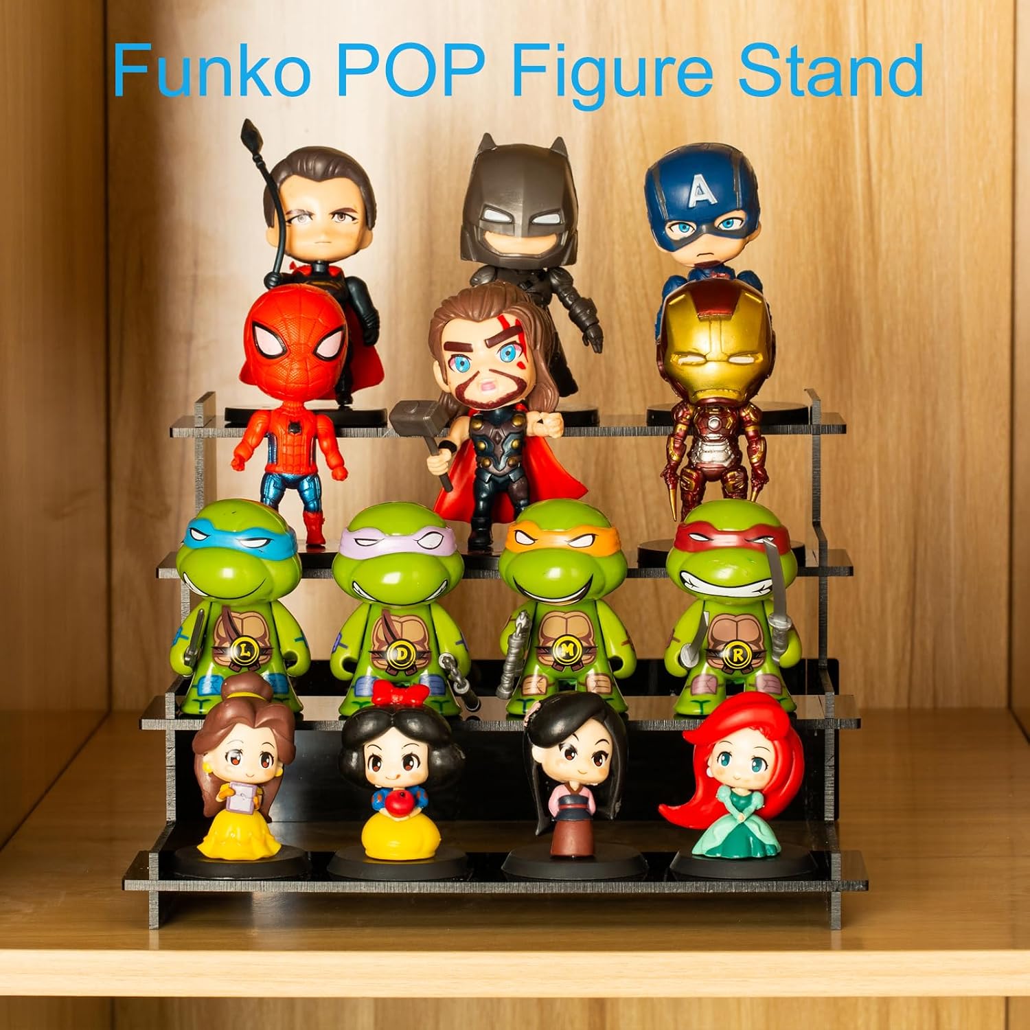 4 Tier Black Acrylic Display Risers, Perfume Organizer Stand, Cupcake Stand Holder, Shelf Risers for Display Stands