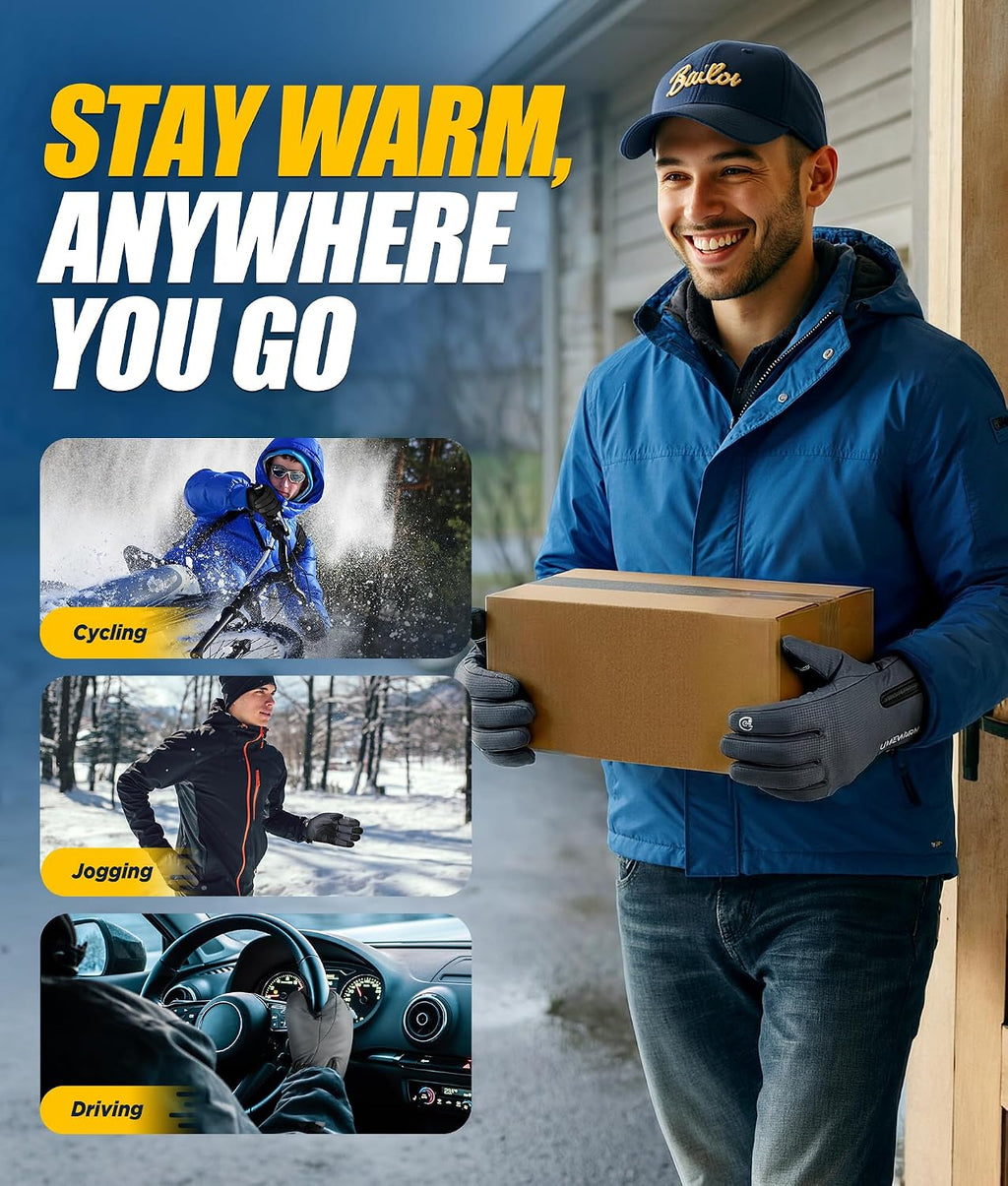 Winter Gloves Men Women Made with 3M Insulation, -20°F GEANI-TEX Waterproof Ski Gloves for Cold Weather, 5-Layer