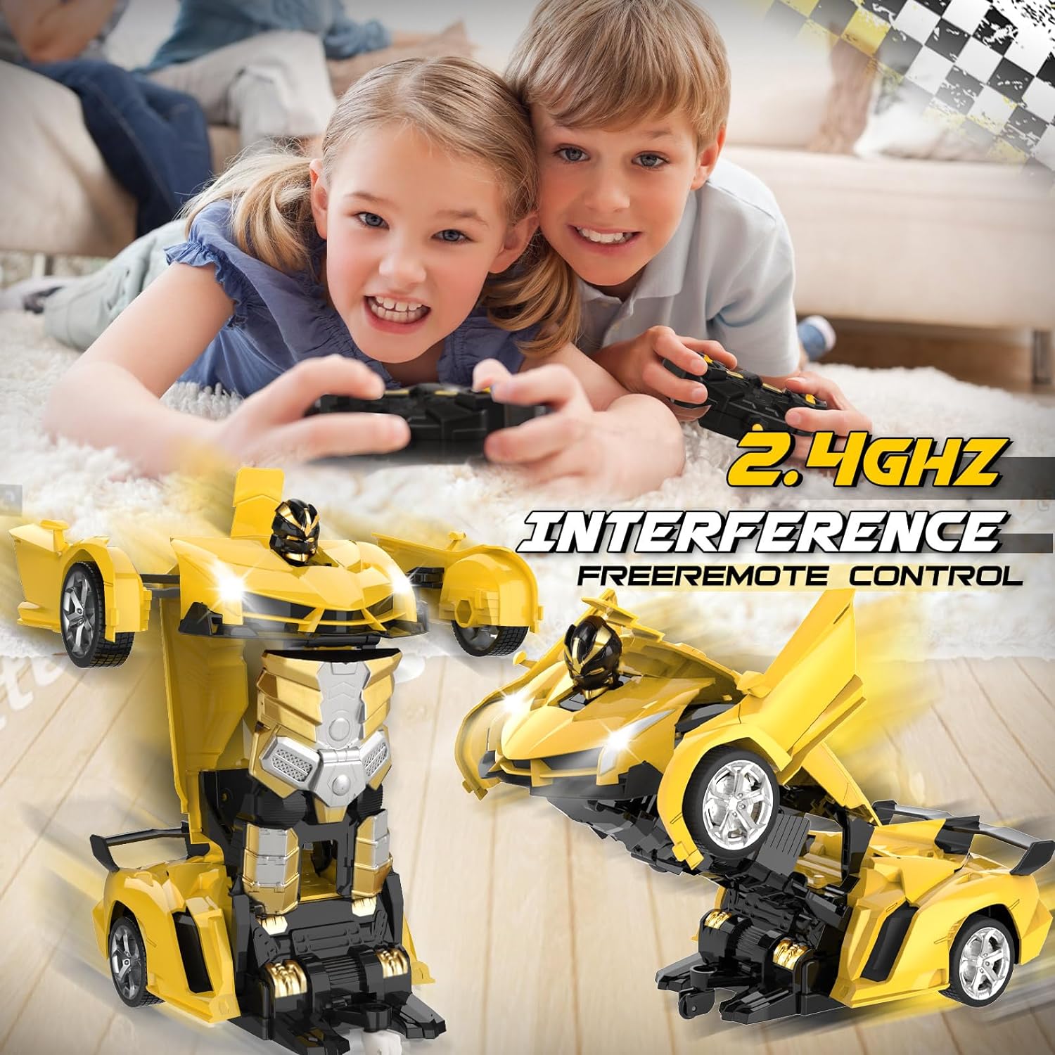 Transform Remote Control Car Toy for Kids 4 5 6 7 8, Remote Control Car for Boys 4-7, Transform Cars for Boys 4-6