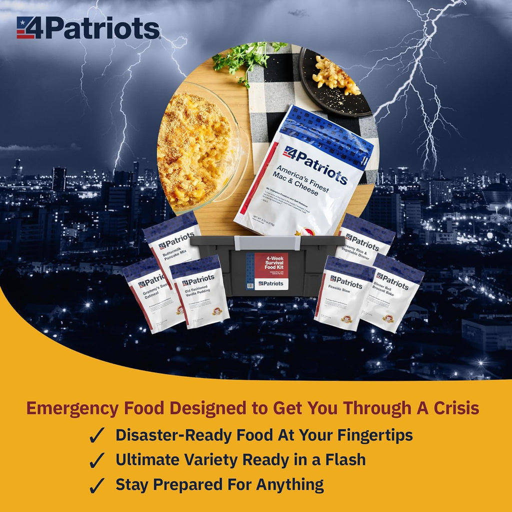 4-Week Survival Food Kit: Emergency Food Supply Designed to Last 25 Years, 192 Servings