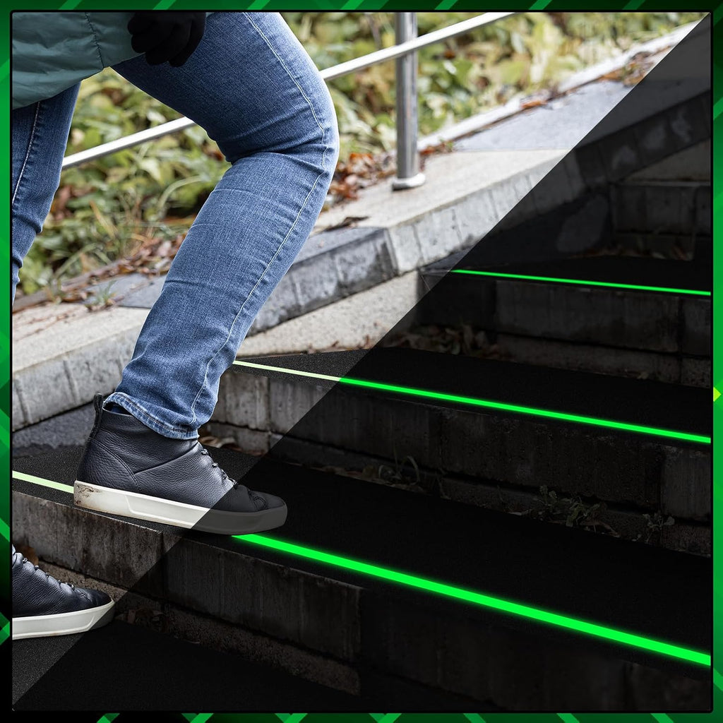 10 Pack 10''x30'' Outdoor Stair Treads Glow in Dark Anti Slip Tape