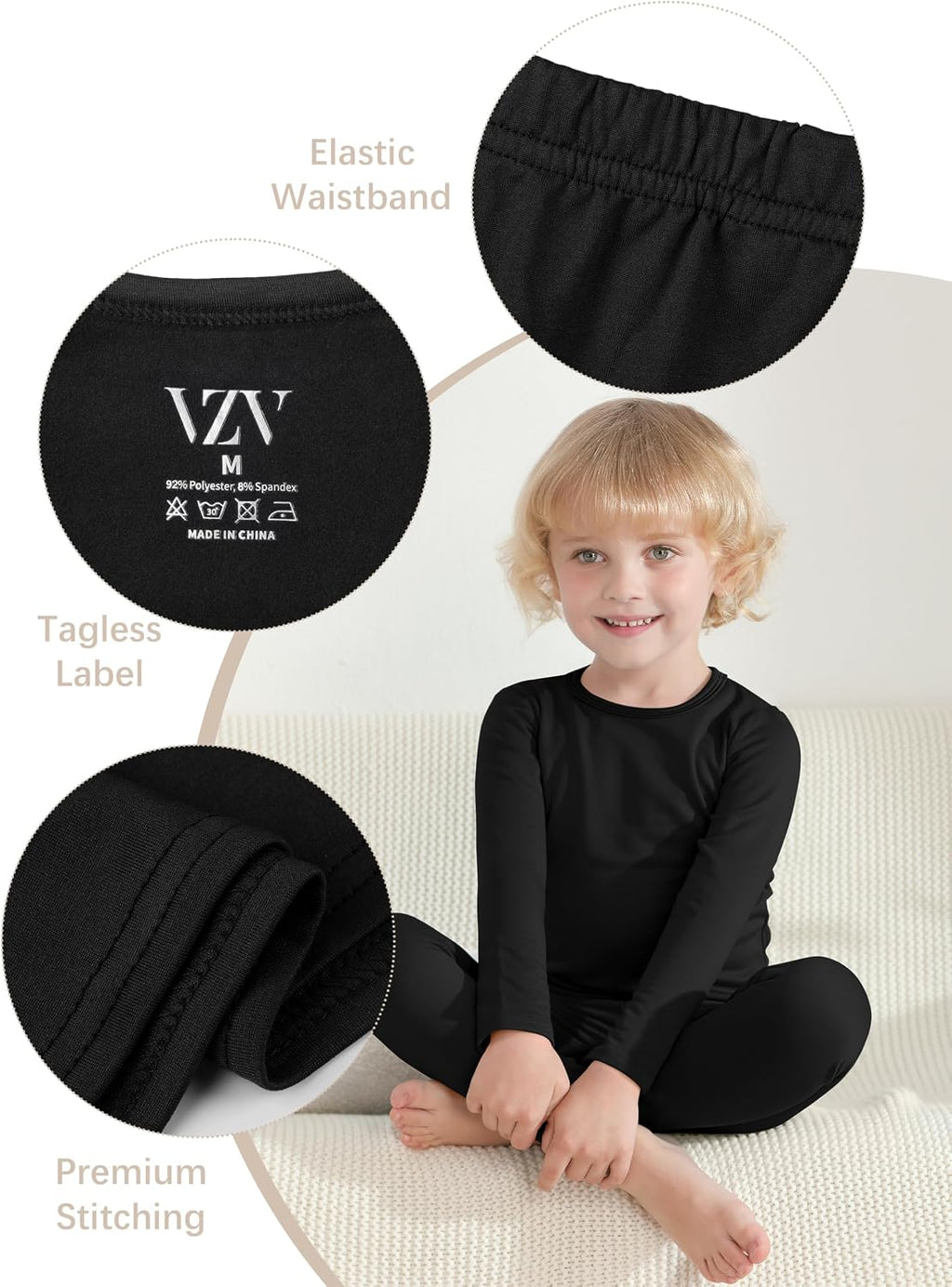 2T-6Y Toddler Thermal Set Thermal Underwear for Kids Warm Fleece Lined | Soft Long Johns for Kids Boys Girls