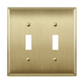 LIDER Toggle Light Switch Metal Wall Plate, Mid-Size 2-Gang 4.88" x 4.92"