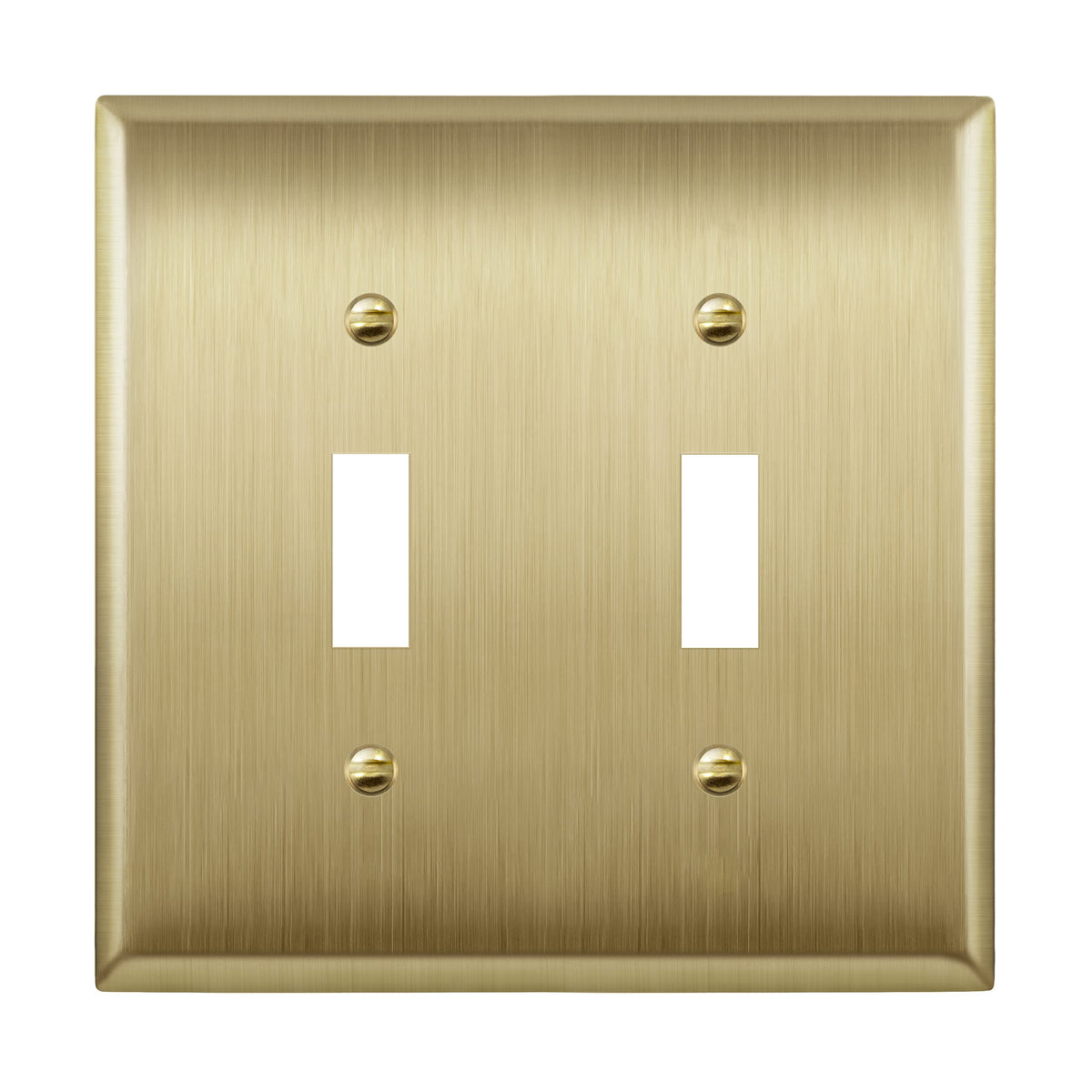 LIDER Toggle Light Switch Metal Wall Plate, Mid-Size 2-Gang 4.88" x 4.92"