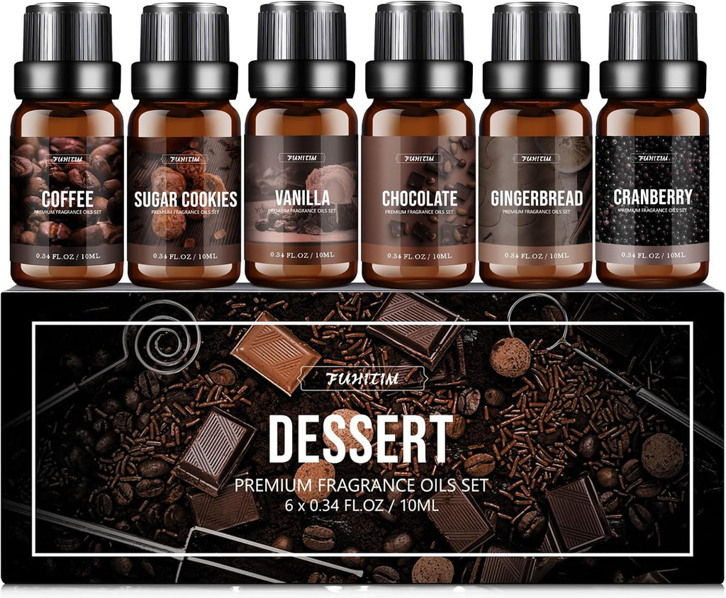 Dessert Scent Fragrance Oil Set（6 x 10 ML） | Scented Oil for Soap & Candle Making, Essential Oils for