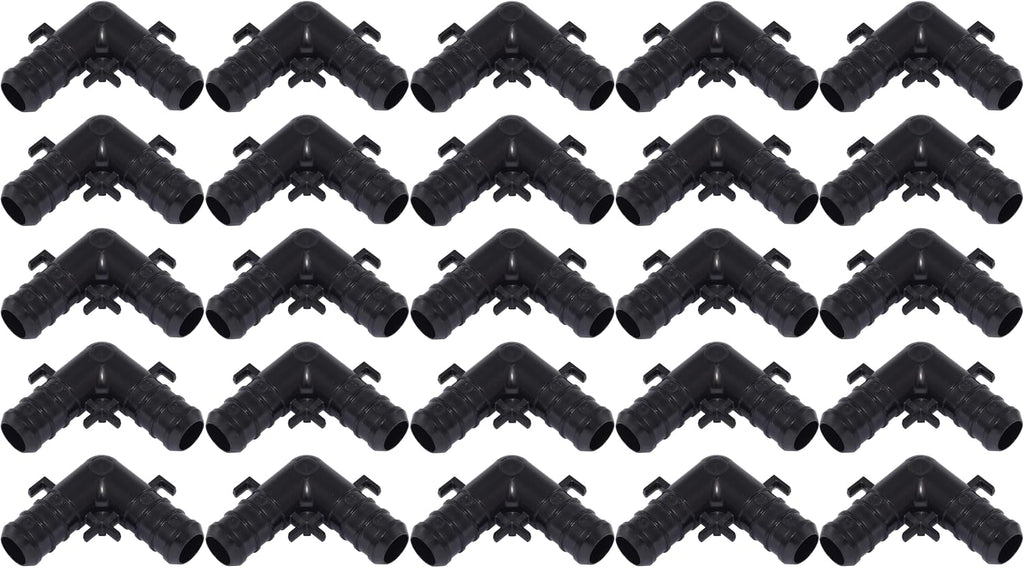 SharkBite 1/2 Inch Poly Crimp 90 Degree Elbow, Pack of 25, PEX Pipe, PE-RT, UP248