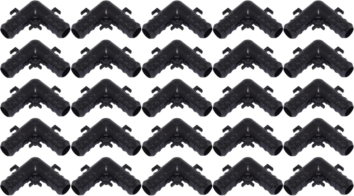 SharkBite 1/2 Inch Poly Crimp 90 Degree Elbow, Pack of 25, PEX Pipe, PE-RT, UP248