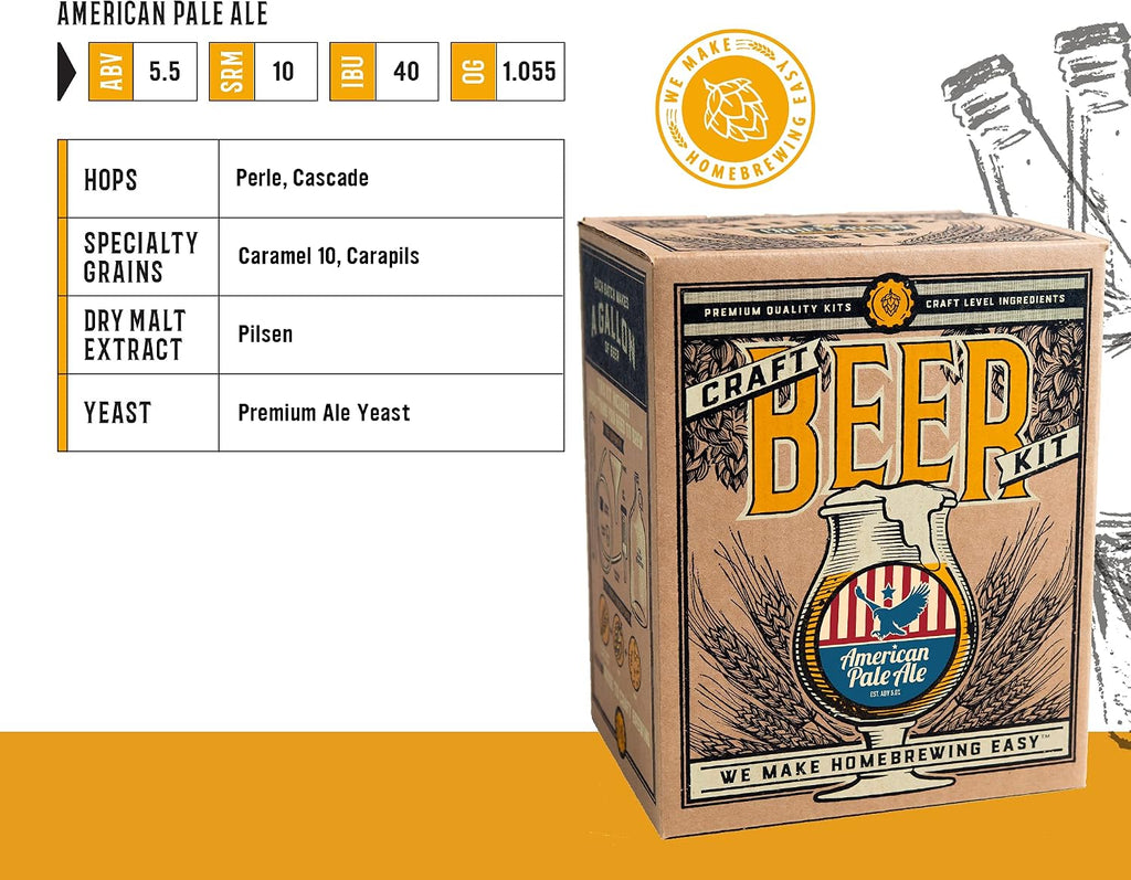 American Pale Ale - Beer Making Kit - Make Your Own Craft Beer - Complete Equipment and Supplies - Starter Home