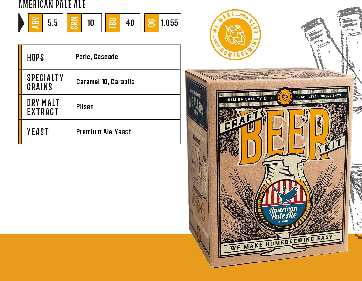 American Pale Ale - Beer Making Kit - Make Your Own Craft Beer - Complete Equipment and Supplies - Starter Home