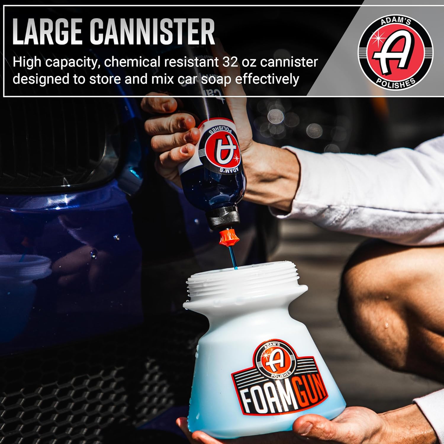 Adam's Foam Gun Car Wash Foam Sprayer - Connects to Garden Hose for Car Washing, No Pressure Washer Required, Use