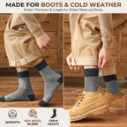 5 Pairs Wool Socks for Men Warm Thick Thermal Winter Boot Socks