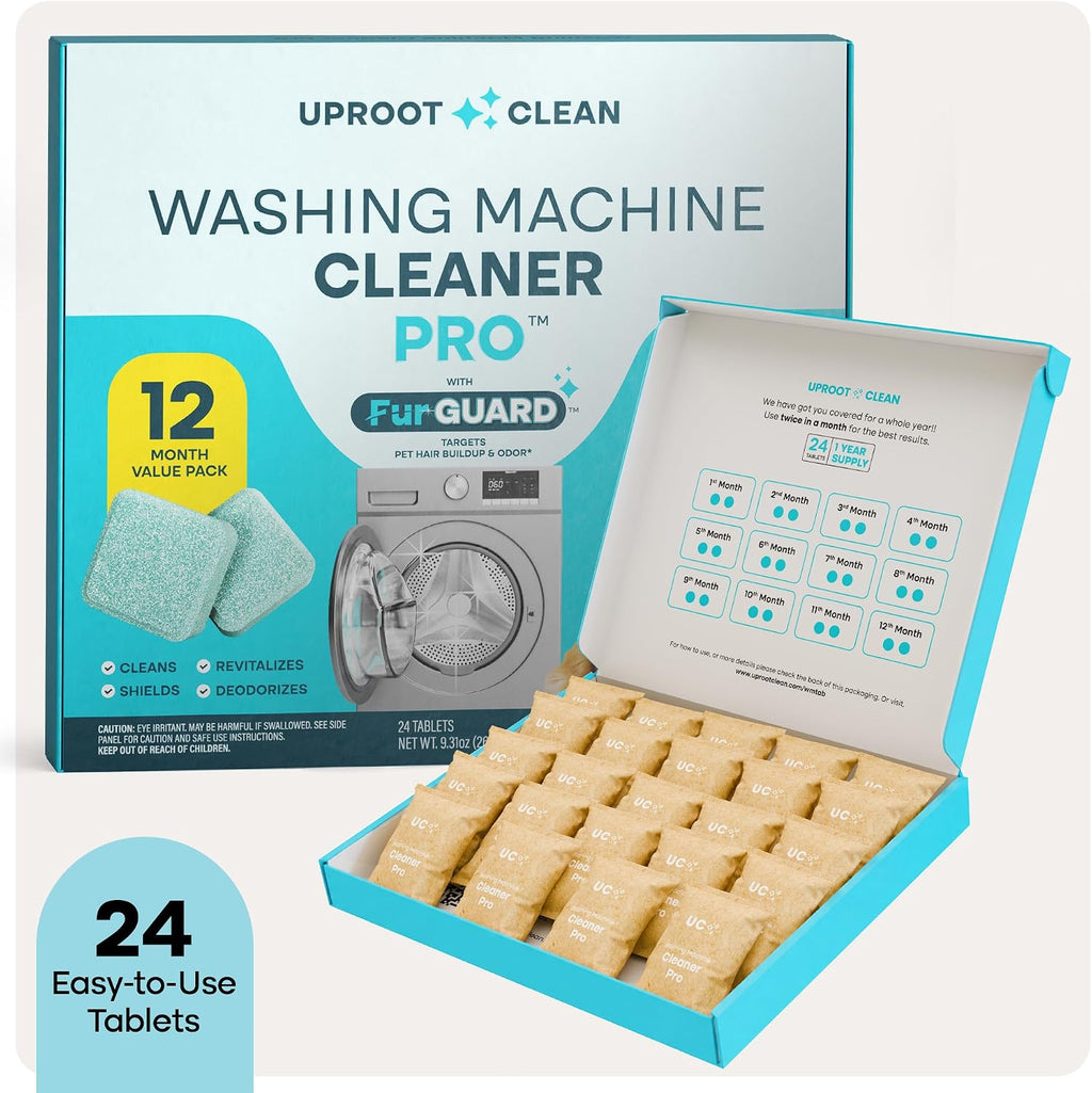 Washing Machine Cleaning Tablets for Pet Owners, 24 Pack
