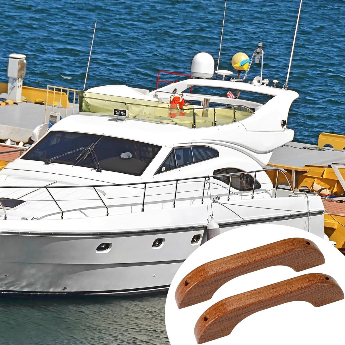 Wooden Grab Handle Teak Handrail Solid Teak Grab Handle