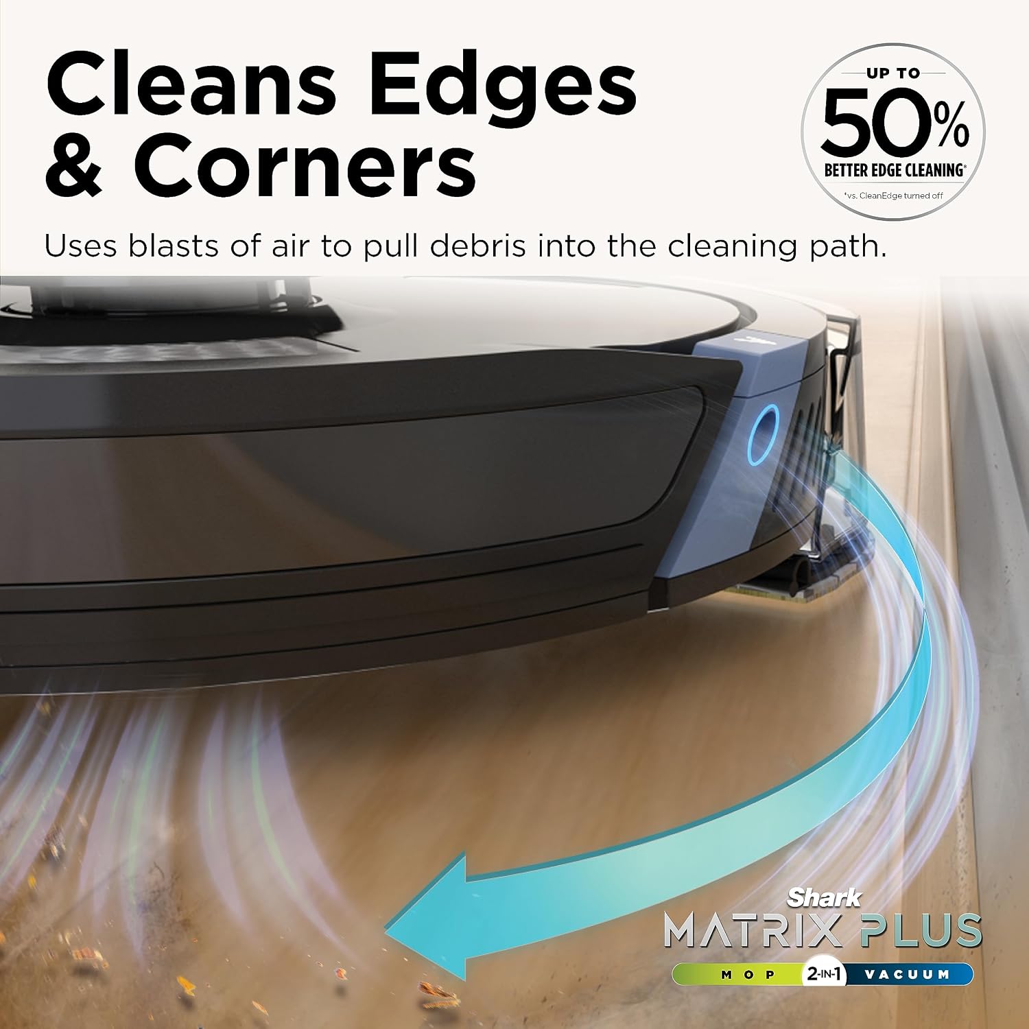 Matrix Plus 2-in-1 Robot Vacuum & Mop, Black/Silver,RV2610WA | Sonic Mopping, Matrix Clean, CleanEdge, HEPA 60-Day