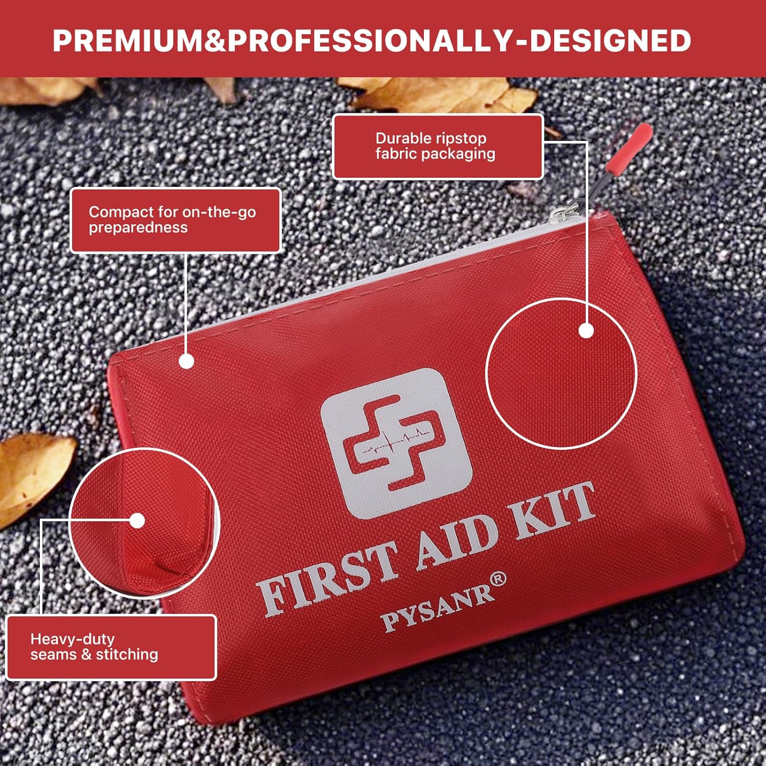 Small First Aid Kit, 150 Piece with Foil Blanket & Scissors, Mini First Aid Bag for Emergency, Home, Camping, Travel