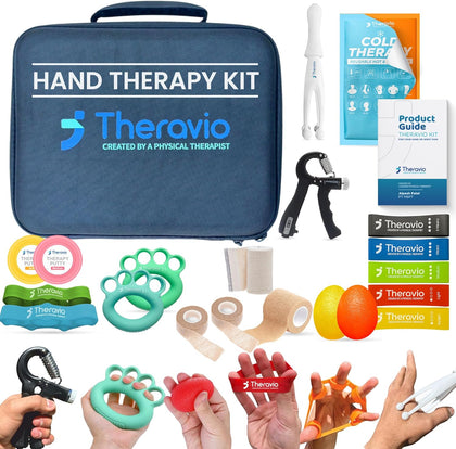 Hand Therapy Equipment for Rehabilitation and Recovery – Hand Therapy Kit with Grip Strength Trainer, Finger