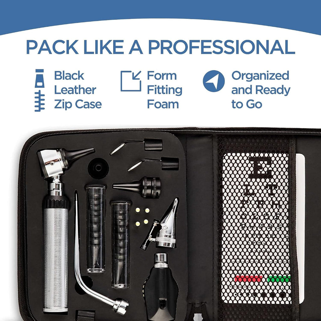 Otoscope Oph Diagnostic Set - 36 Piece Medical and Nursing Student Otoscope/Opthalmoscope Diagnostic Kit - with