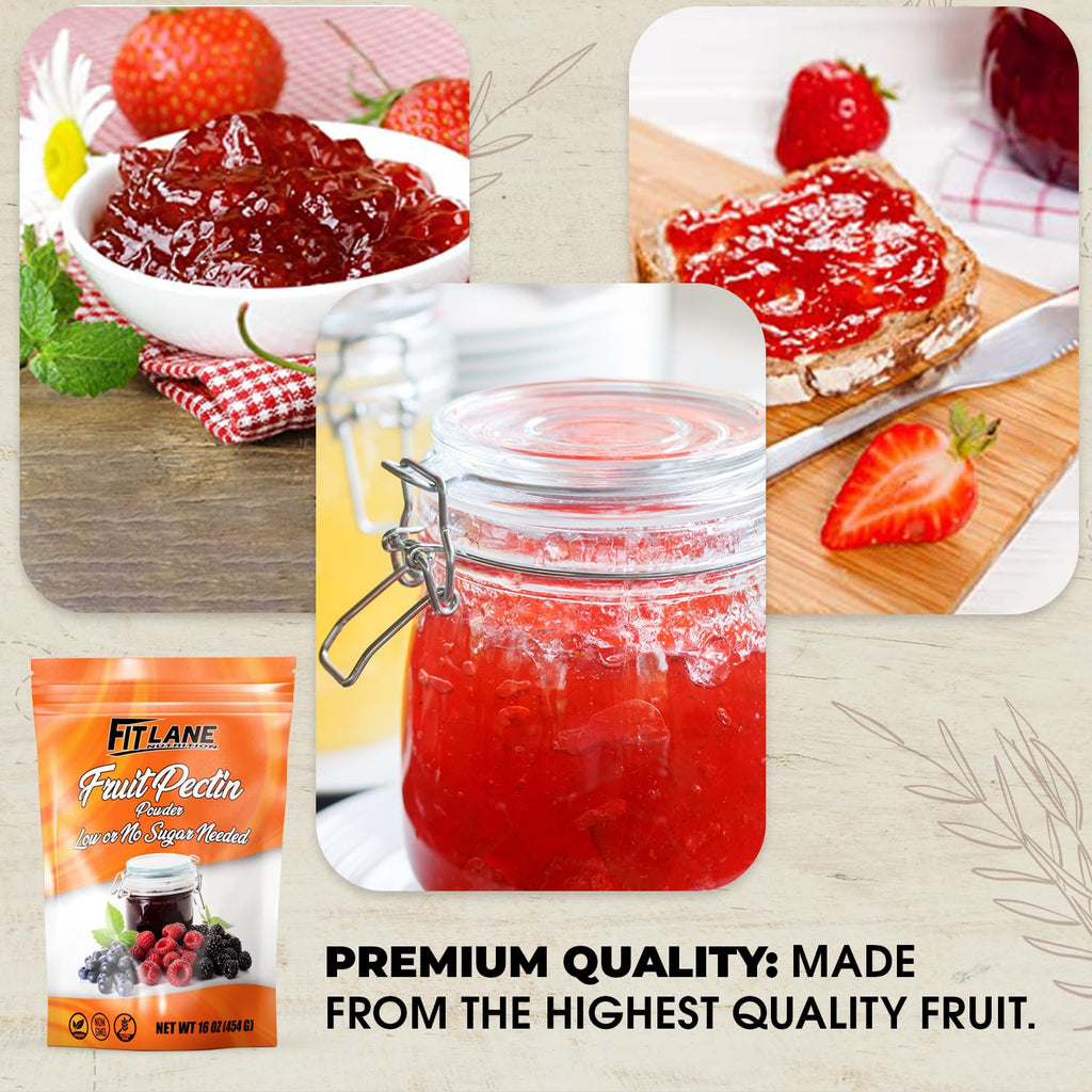 Low Sugar Pectin for Canning Jam & Jellies 1 lb, Natural, Vegan and NON-GMO