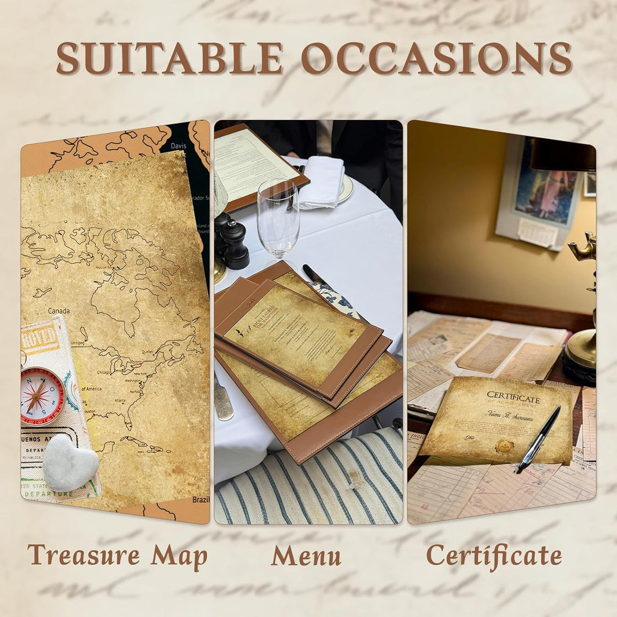 100 Sheets Vintage Paper Parchment Paper for Printing
