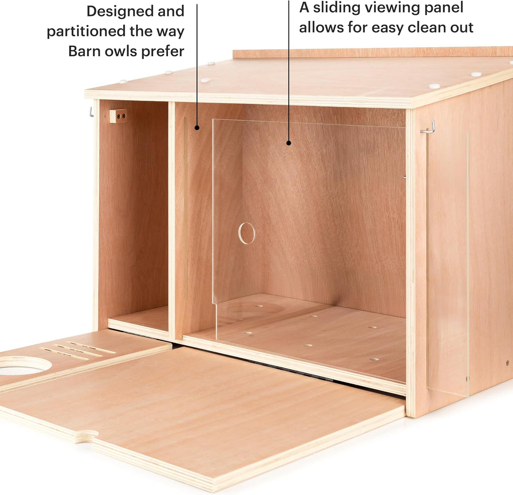 Large Barn Owl House - Premium and Weatherproof Design - 24" x 14" x 18" - A Nesting Box for Barn Owls - with a Large